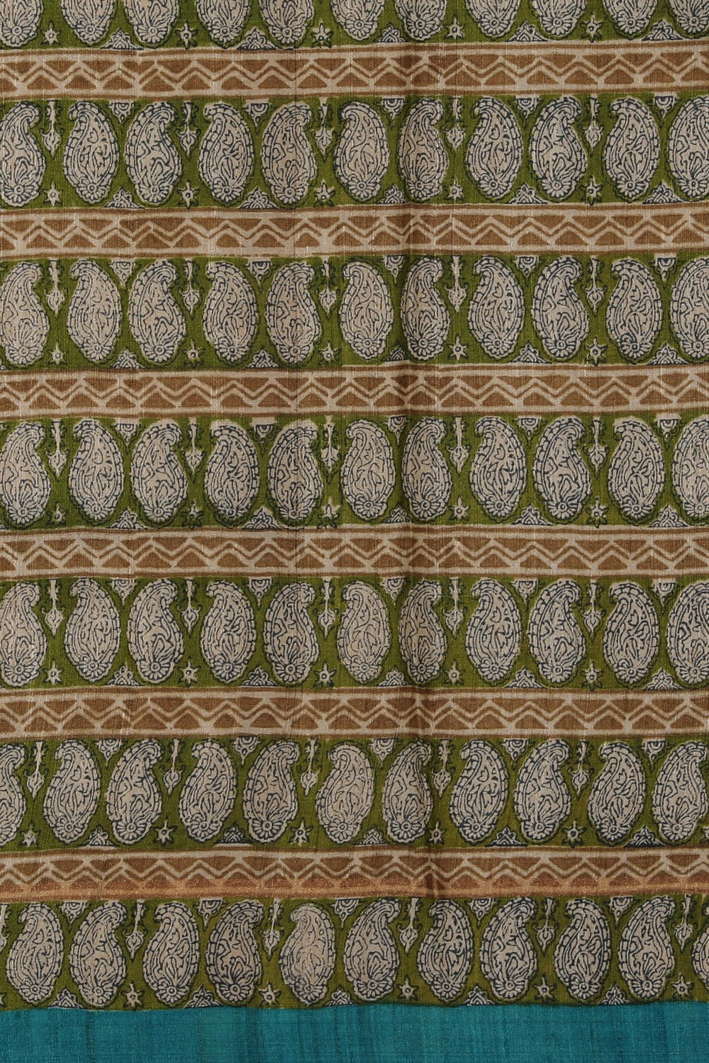 Image of Bhagalpur Tussar Silk Teal Blue Saree